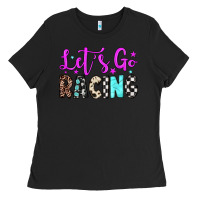 Black let's go racing Ladies Tee - JahusDesignShop