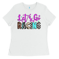 White let's go racing Ladies Tee - JahusDesignShop