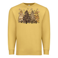 Antique Gold merry christmas leopard trees Premium Sweatshirt - CowGirlArtShop