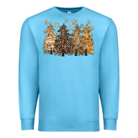 Ocean Blue merry christmas leopard trees Premium Sweatshirt - CowGirlArtShop