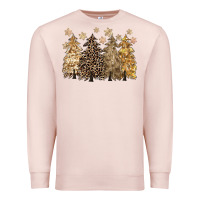 Pale Pink merry christmas leopard trees Premium Sweatshirt - CowGirlArtShop