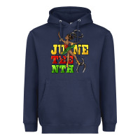 Navy juneteenth Heavyweight Hoodie - CowGirlArtShop