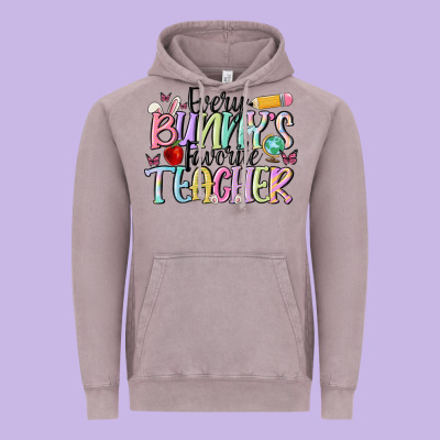 Every Bunny's Favorite Teacher Vintage Hoodie Designed By Maliassmallbusiness