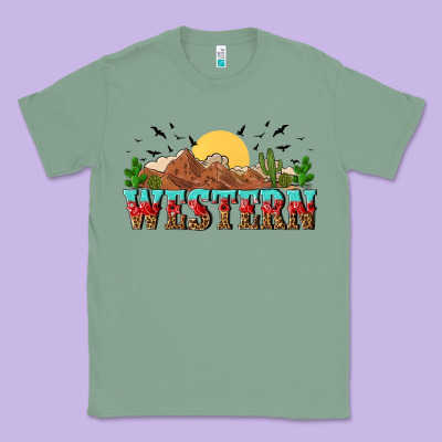 Western Classic Tee Designed By Nancycooperartshop