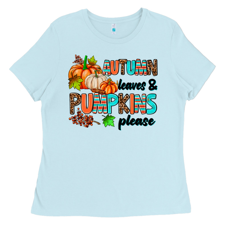 Autumn Leaves Pumpkin Please Ladies Tee by AdoDesignShop | Teevron
