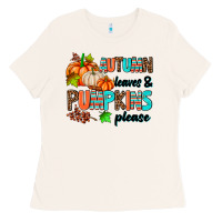 Bone autumn leaves pumpkin please Ladies Tee - AdoDesignShop