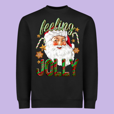 Feeling Jolly With Santa Heavyweight Sweatshirt Designed By Nancycooperartshop