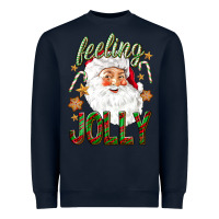 Navy Feeling Jolly with Santa Heavyweight Sweatshirt - NancyCooperArtShop