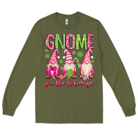 Army Green gnome for the holidays Long Sleeve Tee - MaliasSmallBusiness