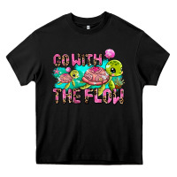 Black go with the flow Heavy Core Tee - AdoDesignShop