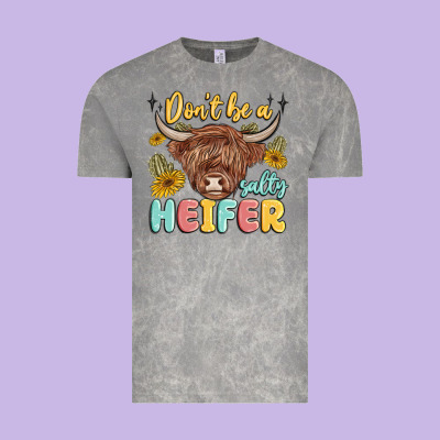 Dont Be A Salty Heifer Vintage Tee Designed By Maliassmallbusiness