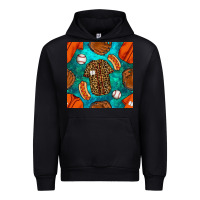 Black baseball leopard uniform and hotdog with gemstone seamless pattern Urban Hoodie - BundleAndBundleShop