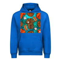 Cobalt baseball leopard uniform and hotdog with gemstone seamless pattern Urban Hoodie - BundleAndBundleShop