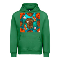 Emerald baseball leopard uniform and hotdog with gemstone seamless pattern Urban Hoodie - BundleAndBundleShop