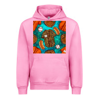 Fuchsia Pink baseball leopard uniform and hotdog with gemstone seamless pattern Urban Hoodie - BundleAndBundleShop