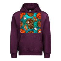 Mauve Wine baseball leopard uniform and hotdog with gemstone seamless pattern Urban Hoodie - BundleAndBundleShop
