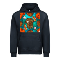Navy baseball leopard uniform and hotdog with gemstone seamless pattern Urban Hoodie - BundleAndBundleShop