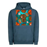 Pigment Midnight Navy baseball leopard uniform and hotdog with gemstone seamless pattern Urban Hoodie - BundleAndBundleShop