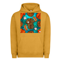 Pigment Peanut Butter baseball leopard uniform and hotdog with gemstone seamless pattern Urban Hoodie - BundleAndBundleShop