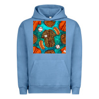 Pigment Pebble Blue baseball leopard uniform and hotdog with gemstone seamless pattern Urban Hoodie - BundleAndBundleShop