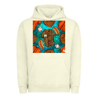 Pigment Pistachio baseball leopard uniform and hotdog with gemstone seamless pattern Urban Hoodie - BundleAndBundleShop