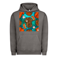 Pigment Tornado baseball leopard uniform and hotdog with gemstone seamless pattern Urban Hoodie - BundleAndBundleShop