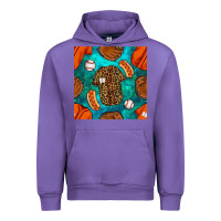 Tulip baseball leopard uniform and hotdog with gemstone seamless pattern Urban Hoodie - BundleAndBundleShop