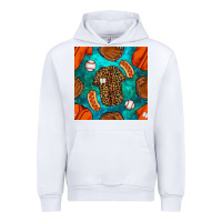 White baseball leopard uniform and hotdog with gemstone seamless pattern Urban Hoodie - BundleAndBundleShop