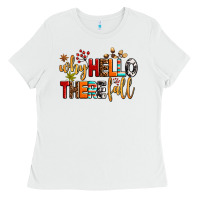 White why hello there fall Ladies Tee - AdoDesignShop