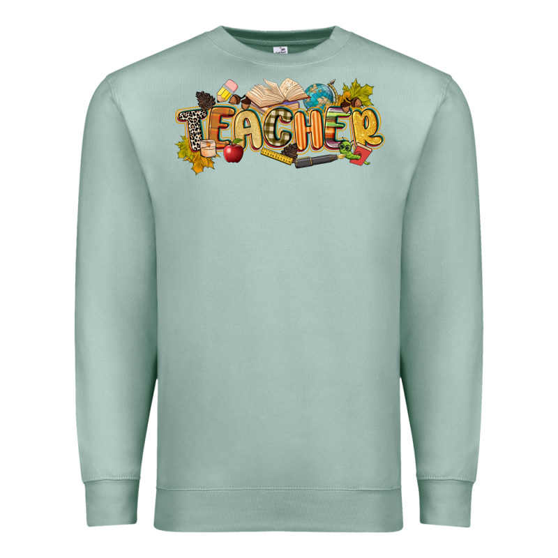 Fall Teacher Premium Sweatshirt by CowGirlArtShop | Teevron