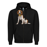 Black beagle with overflow Zipper Hoodie - texasbilliewilder