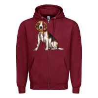 Burgundy beagle with overflow Zipper Hoodie - texasbilliewilder