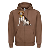 Chestnut beagle with overflow Zipper Hoodie - texasbilliewilder