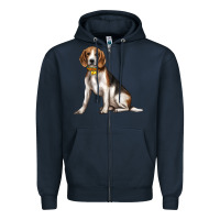 Navy beagle with overflow Zipper Hoodie - texasbilliewilder