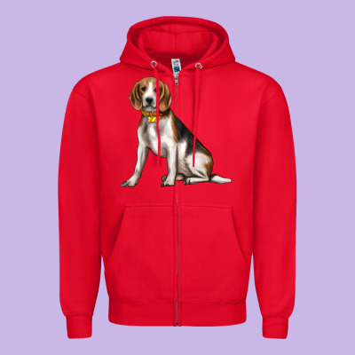 Beagle With Overflow Zipper Hoodie Designed By Texasbilliewilder