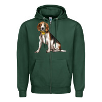 Sports Green beagle with overflow Zipper Hoodie - texasbilliewilder