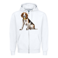 White beagle with overflow Zipper Hoodie - texasbilliewilder