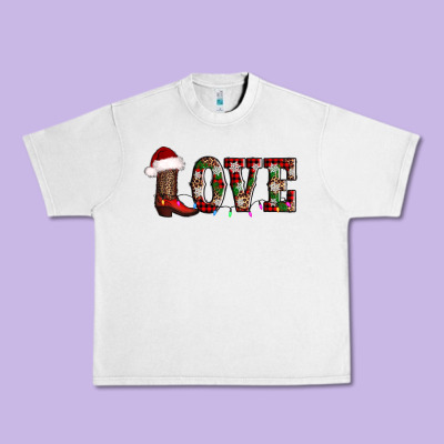 Love Christmas Boots Urban Heavy Tee Designed By Adodesignshop