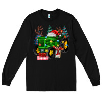 Black farm tractor christmas Long Sleeve Tee - MaliasSmallBusiness