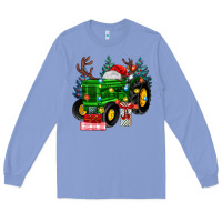 Colony Blue farm tractor christmas Long Sleeve Tee - MaliasSmallBusiness