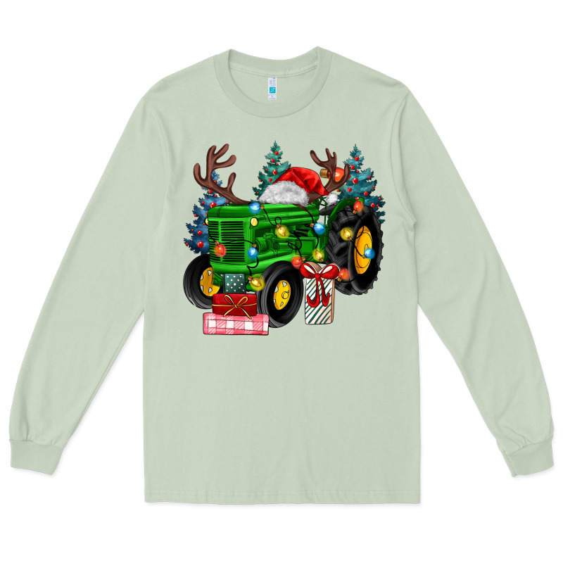 Farm Tractor Christmas Long Sleeve Tee by MaliasSmallBusiness | Teevron