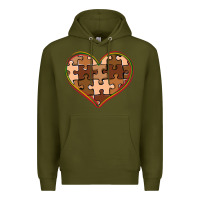Army Green melanin skin tone heart black history Premium Hoodie - CowGirlArtShop