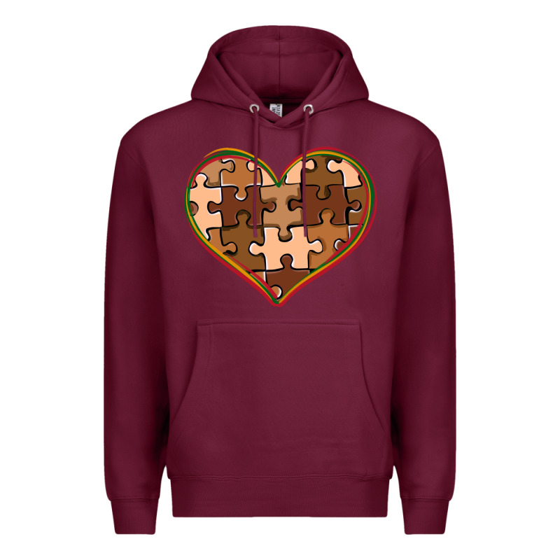 Melanin Skin Tone Heart Black History Premium Hoodie by CowGirlArtShop | Teevron