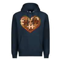 Navy melanin skin tone heart black history Premium Hoodie - CowGirlArtShop