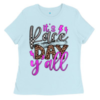 Baby Blue it's race day y'all Ladies Tee - JahusDesignShop