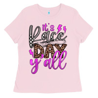 Bubblegum Pink it's race day y'all Ladies Tee - JahusDesignShop