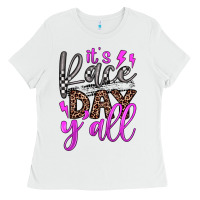 White it's race day y'all Ladies Tee - JahusDesignShop