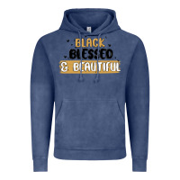 Vintage Denim black blessed & beautiful Vintage Hoodie - MaliasSmallBusiness