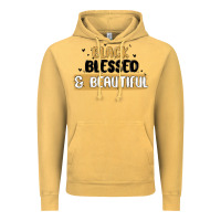 Vintage Mustard black blessed & beautiful Vintage Hoodie - MaliasSmallBusiness
