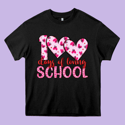 100 Days Of Loving School Heavy Core Tee Designed By Artiststas